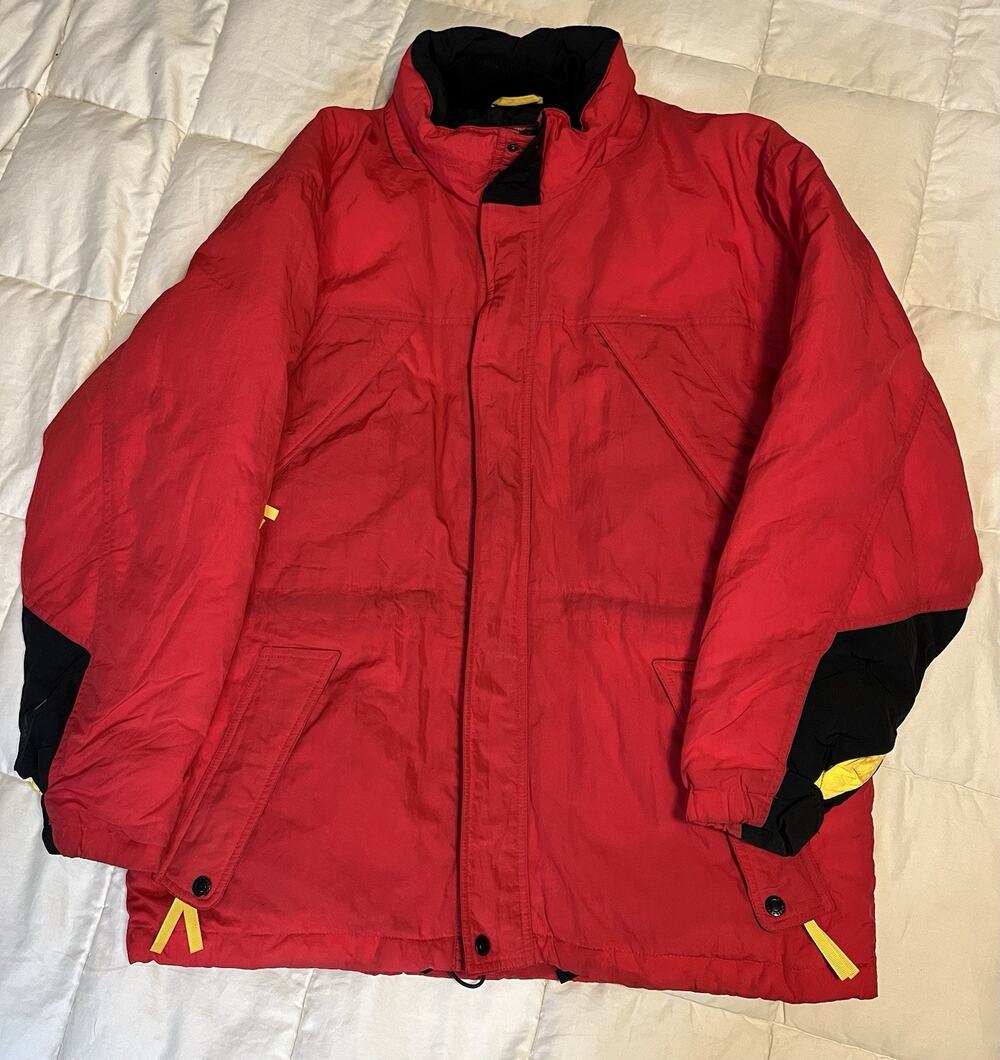 Vintage 90s Marlboro Country Store Storm Rider Down Jacket Parka Mens Medium